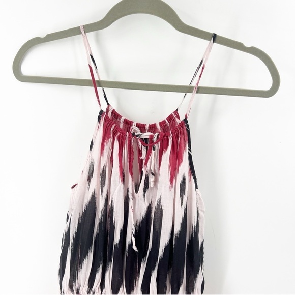 ✅J. CREW BLACK/RED MAXI DRESS WITH DRAWSTRING WAIST COTTON SEMI SHEER SIZE SMALL - Picture 6 of 7